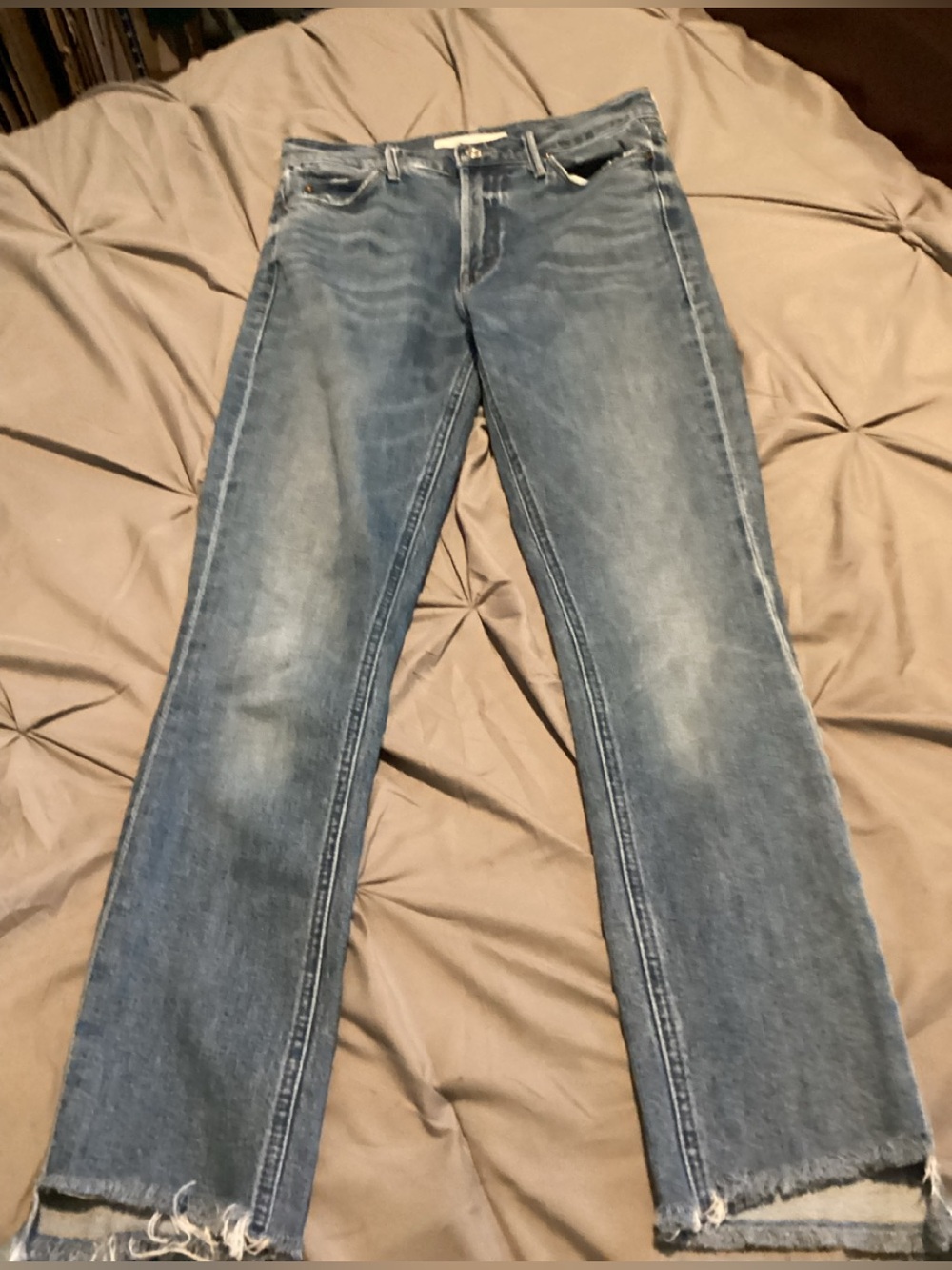 MOTHER Superior Mid rise Dazzle ankle step fray jeans - Picture 4 of 8